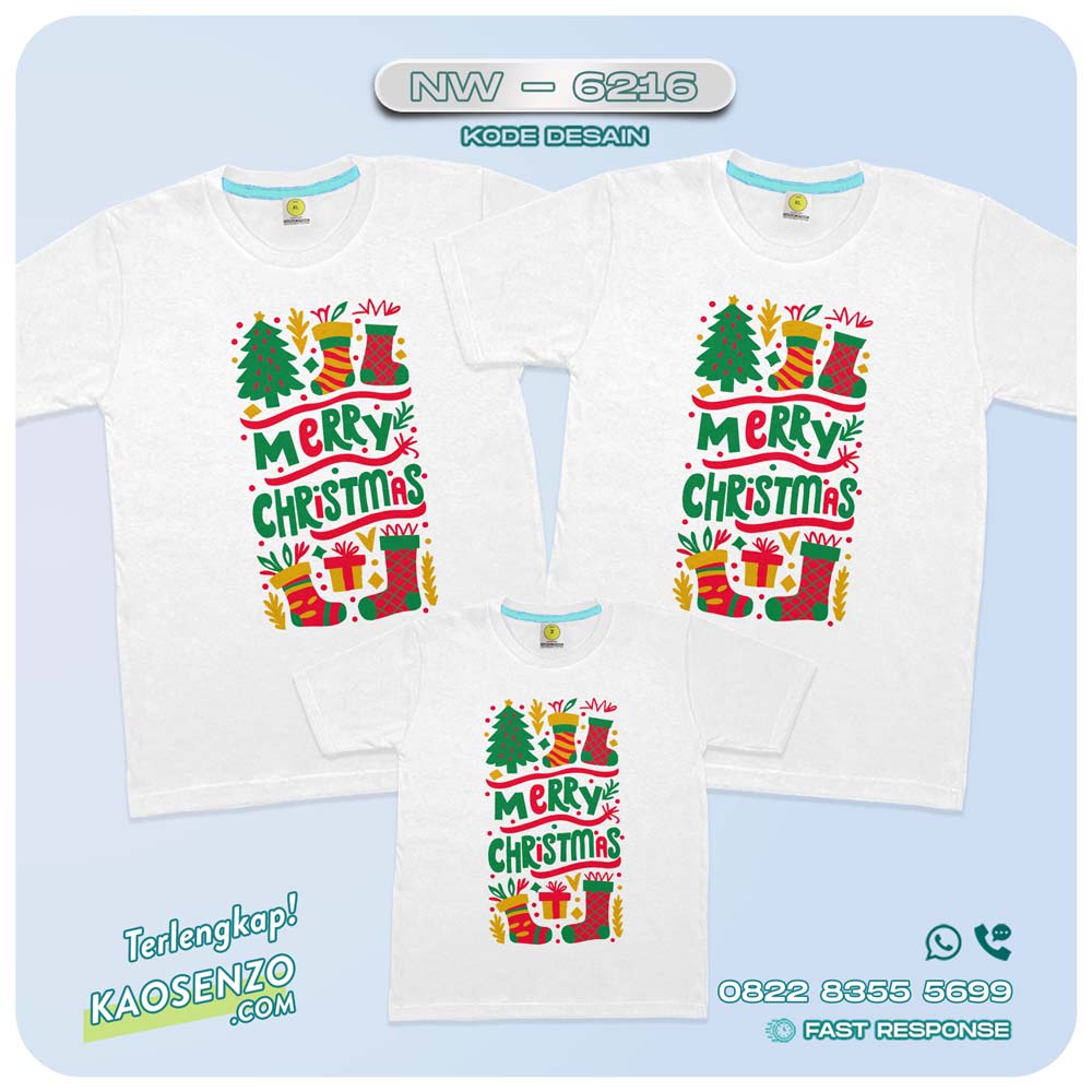 Baju Kaos Couple Keluarga Natal | Kaos Family Custom Christmas | Kaos Natal - NW 6216