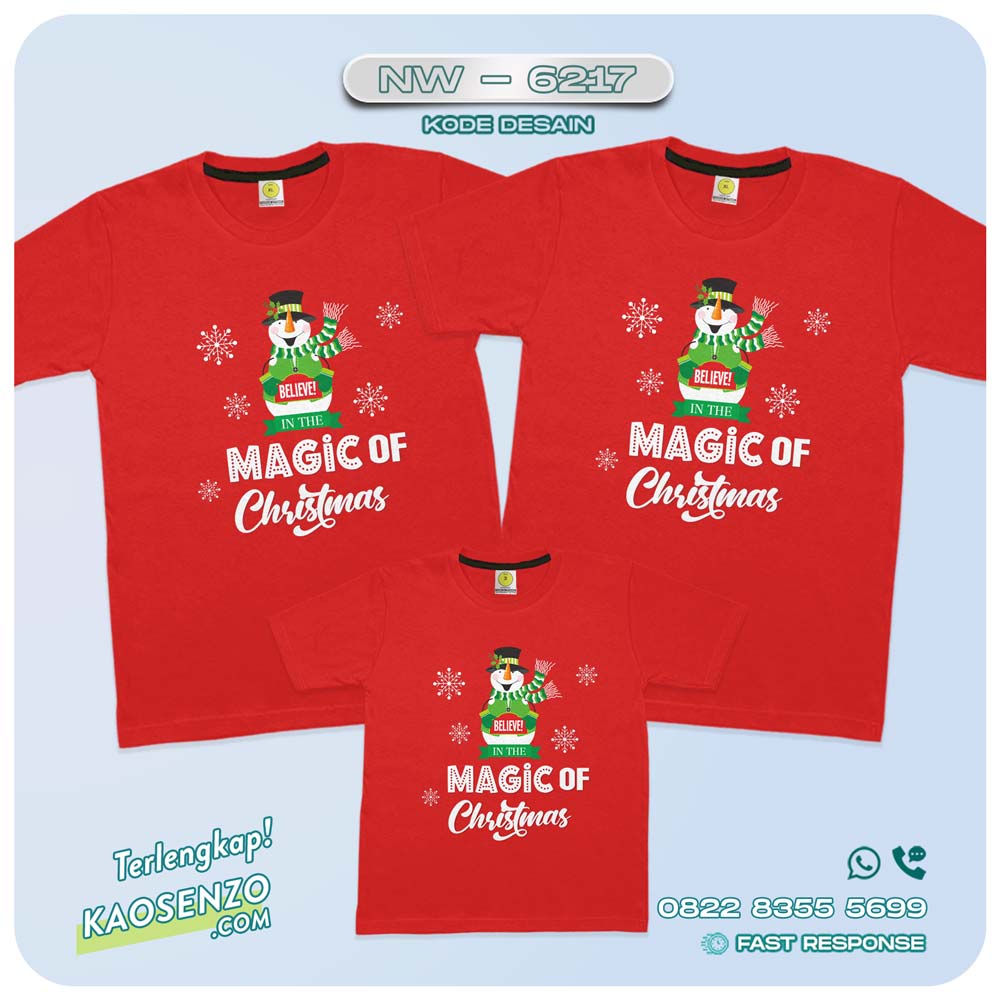 Baju Kaos Couple Keluarga Natal | Kaos Family Custom Christmas | Kaos Natal - NW 6217