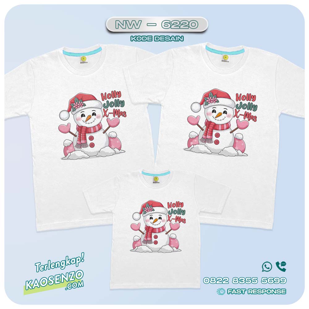 Baju Kaos Couple Keluarga Natal | Kaos Family Custom Christmas | Kaos Natal - NW 6220