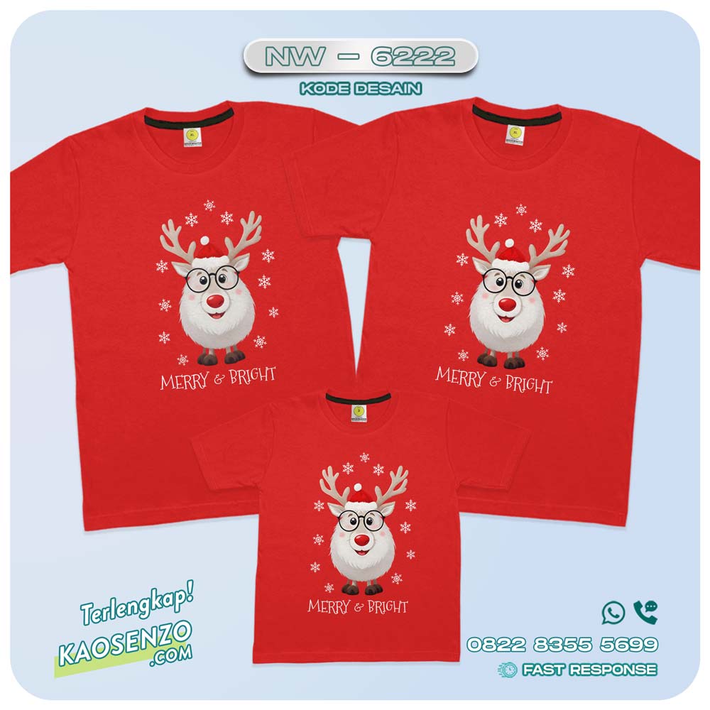 Baju Kaos Couple Keluarga Natal | Kaos Family Custom Christmas | Kaos Natal - NW 6222