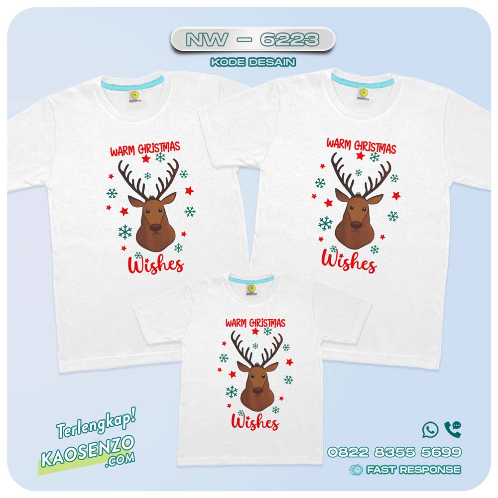 Baju Kaos Couple Keluarga Natal | Kaos Family Custom Christmas | Kaos Natal - NW 6223
