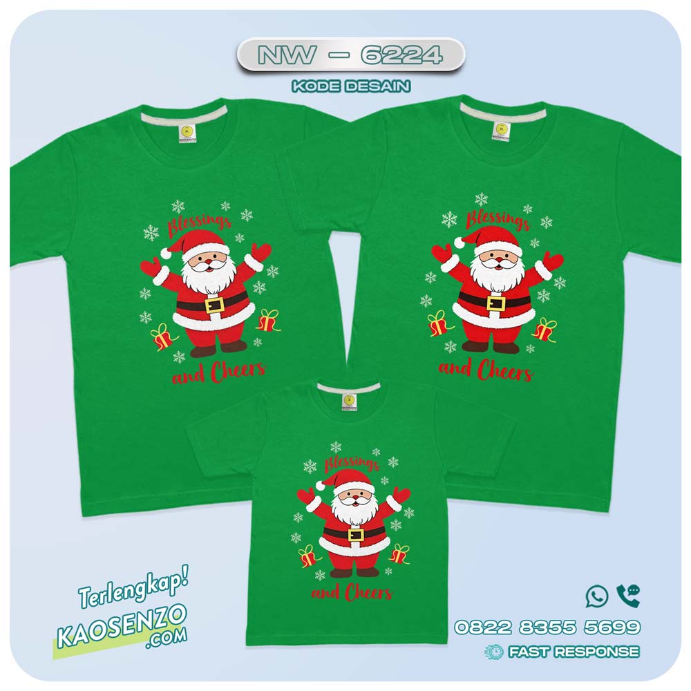 Baju Kaos Couple Keluarga Natal | Kaos Family Custom Christmas | Kaos Natal - NW 6224