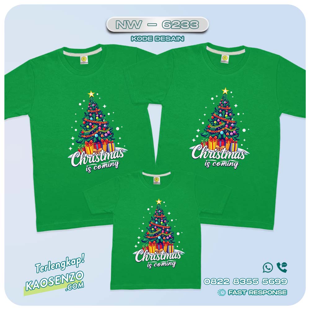 Baju Kaos Couple Keluarga Natal | Kaos Family Custom Christmas | Kaos Natal - NW 6233