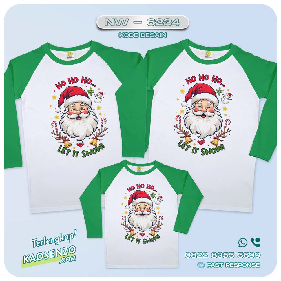 Baju Kaos Couple Keluarga Natal | Kaos Family Custom Christmas | Kaos Natal - NW 6234