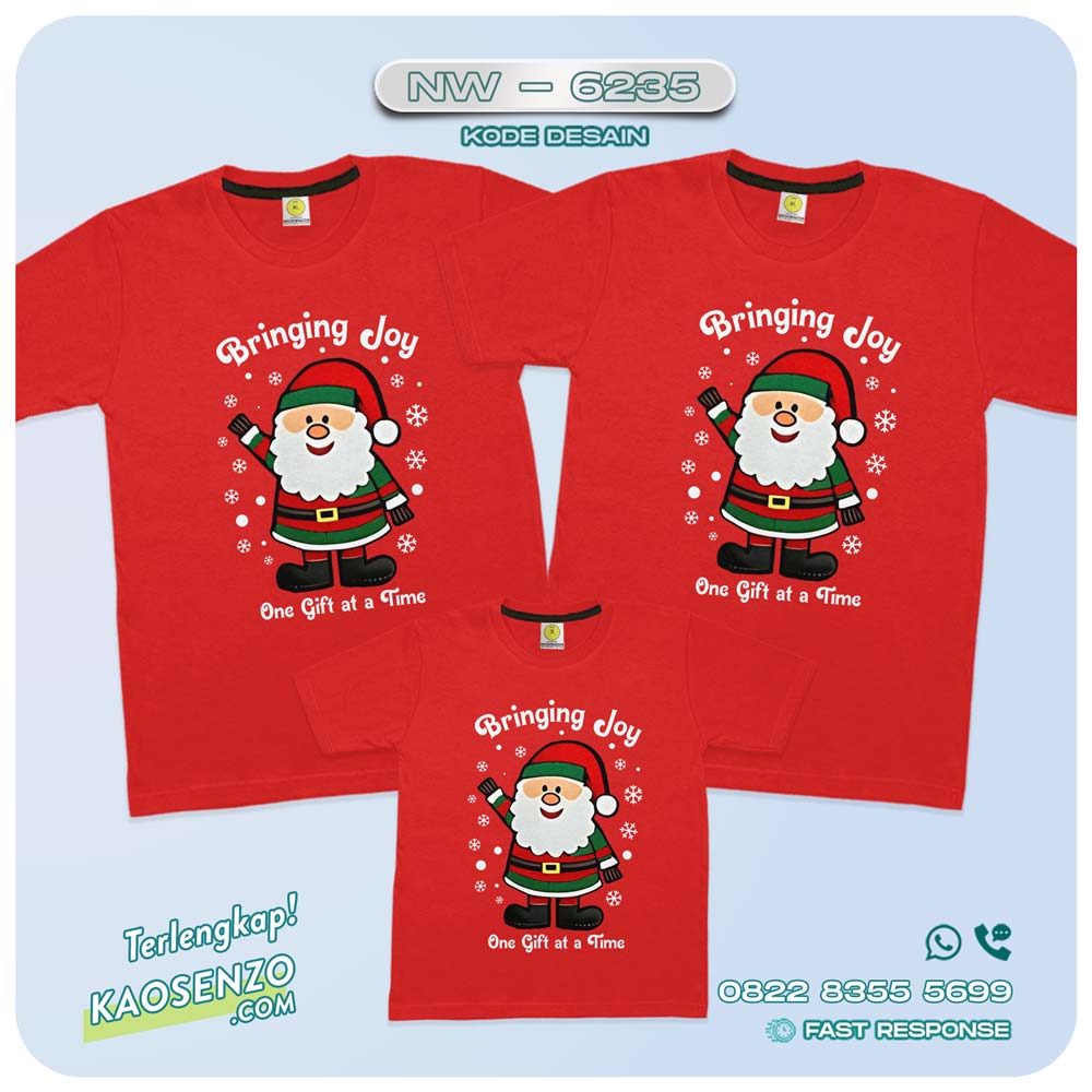 Baju Kaos Couple Keluarga Natal | Kaos Family Custom Christmas | Kaos Natal - NW 6235