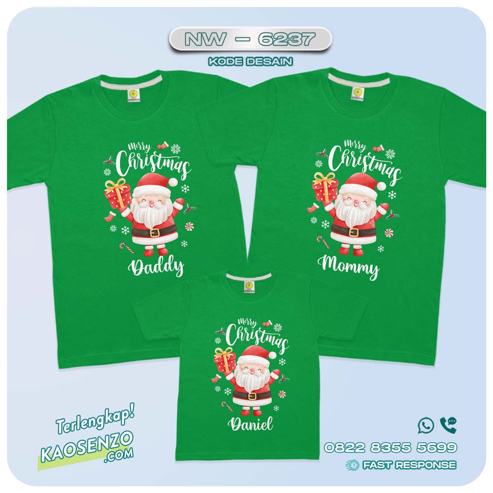 Baju Kaos Couple Keluarga Natal | Kaos Family Custom Christmas | Kaos Natal - NW 6237