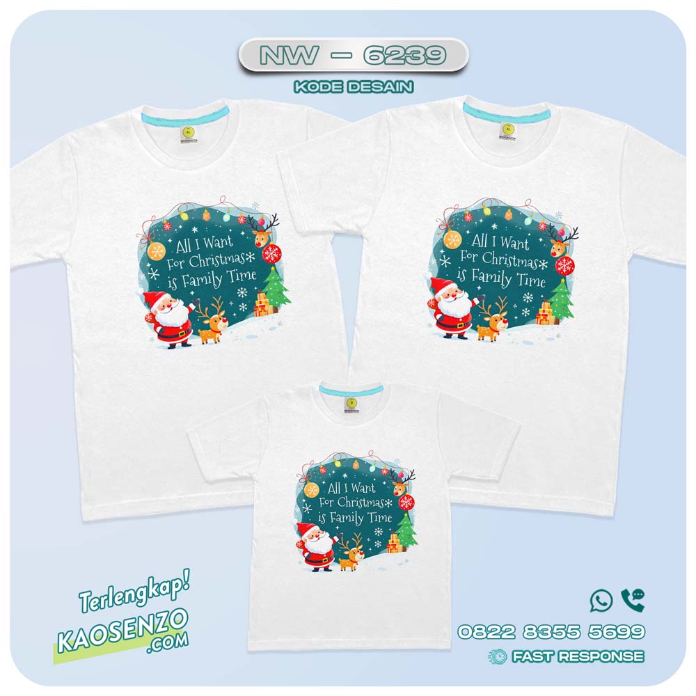 Baju Kaos Couple Keluarga Natal | Kaos Family Custom Christmas | Kaos Natal - NW 6239