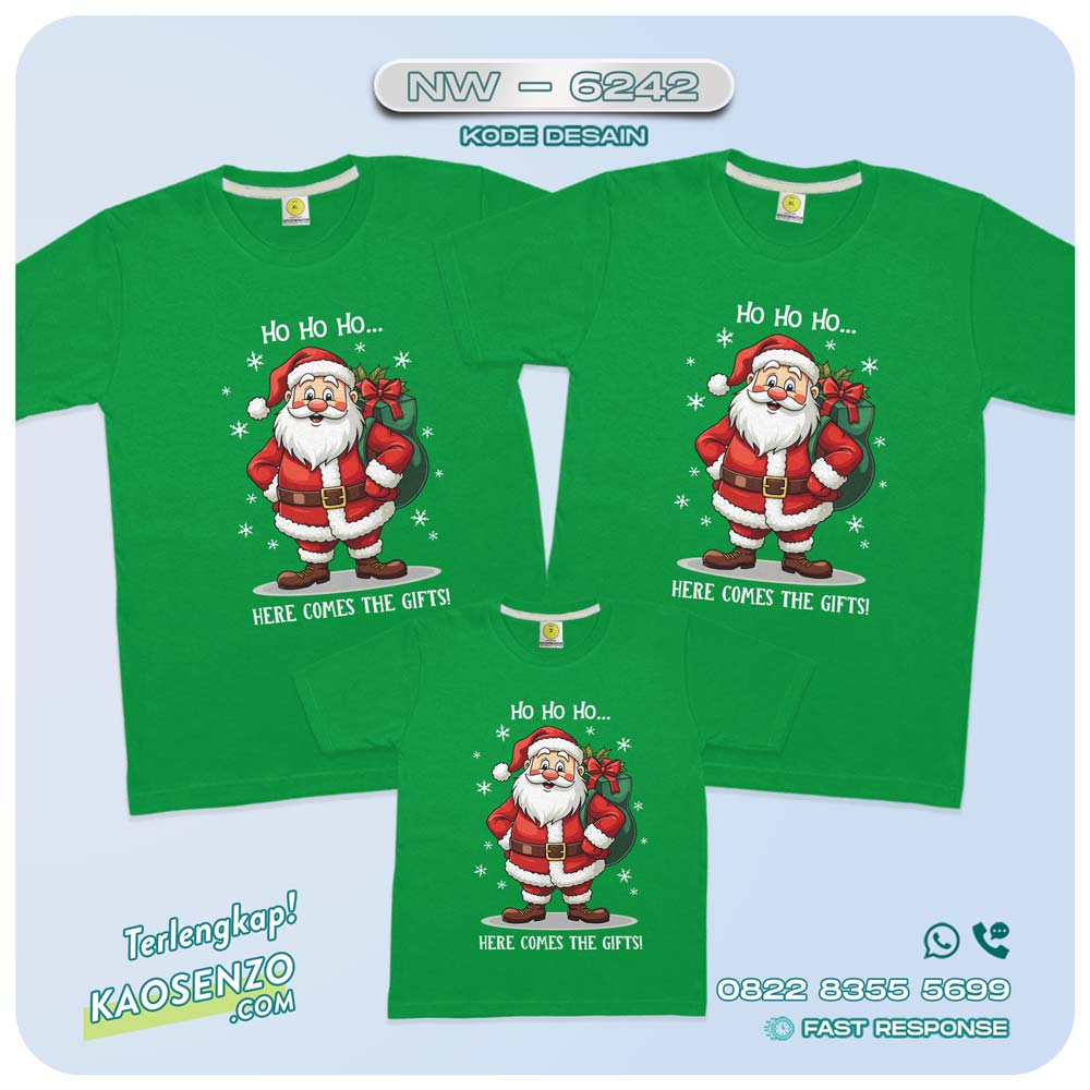 Baju Kaos Couple Keluarga Natal | Kaos Family Custom Christmas | Kaos Natal - NW 6242