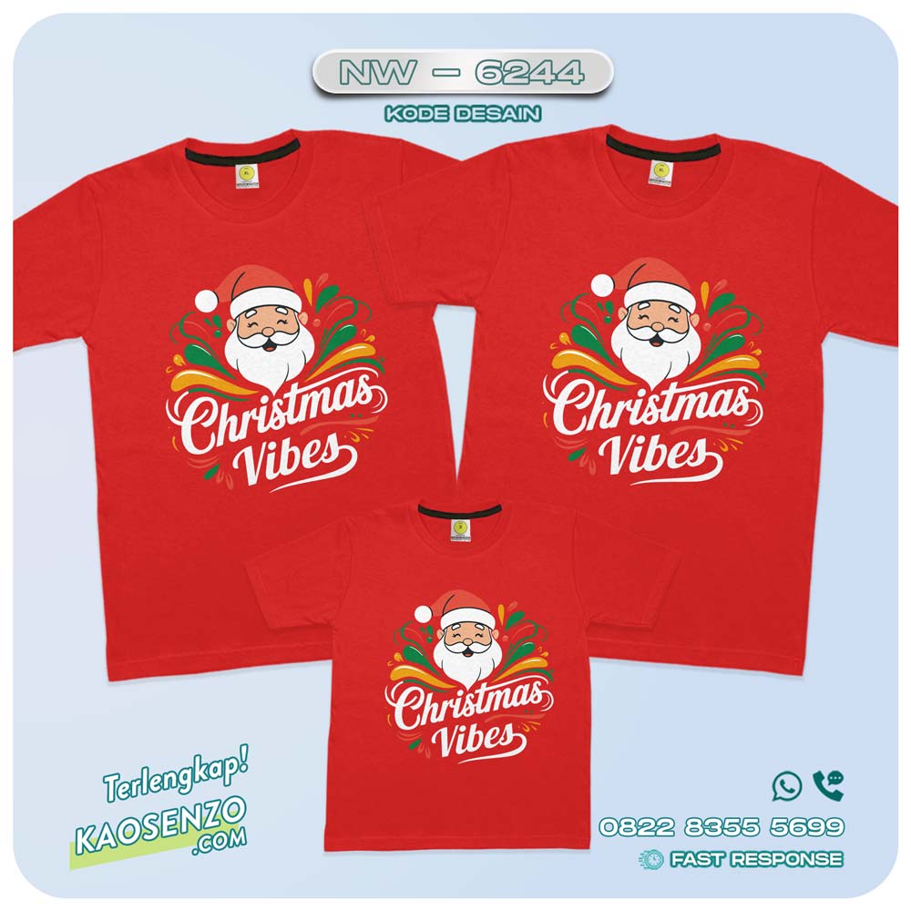 Baju Kaos Couple Keluarga Natal | Kaos Family Custom Christmas | Kaos Natal - NW 6244