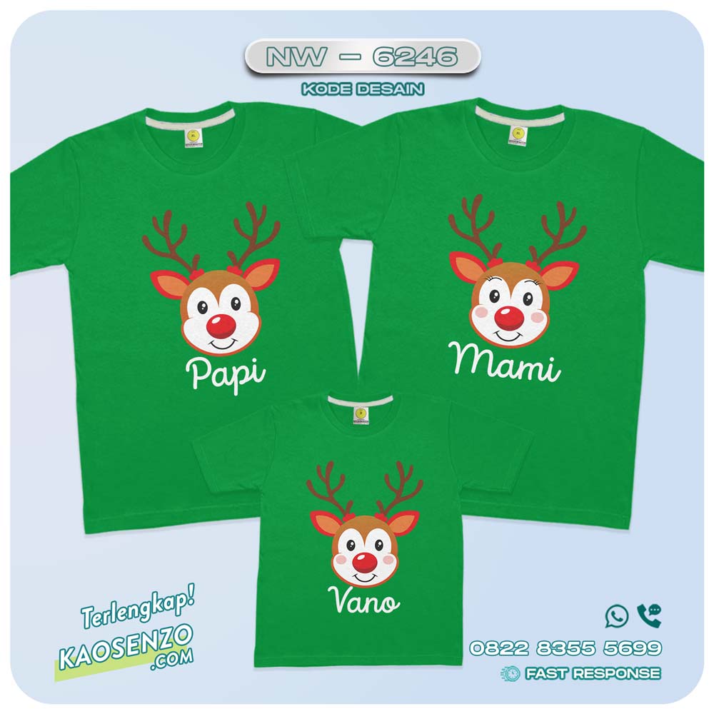 Baju Kaos Couple Keluarga Natal | Kaos Family Custom Christmas | Kaos Natal - NW 6246