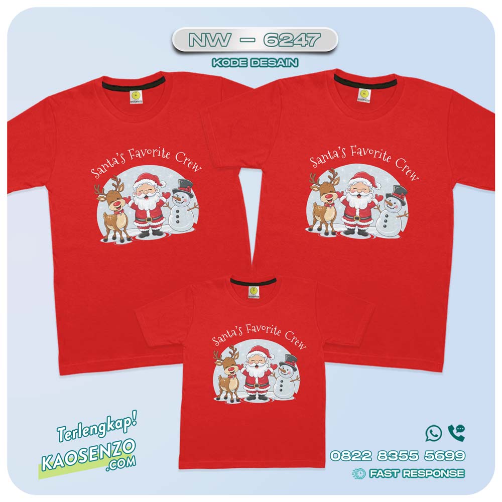 Baju Kaos Couple Keluarga Natal | Kaos Family Custom Christmas | Kaos Natal - NW 6247