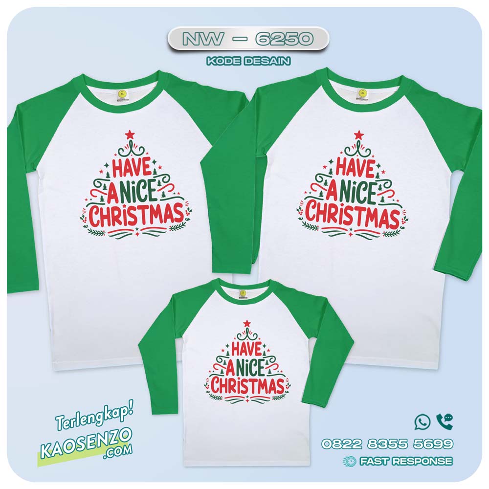 Baju Kaos Couple Keluarga Natal | Kaos Family Custom Christmas | Kaos Natal - NW 6250