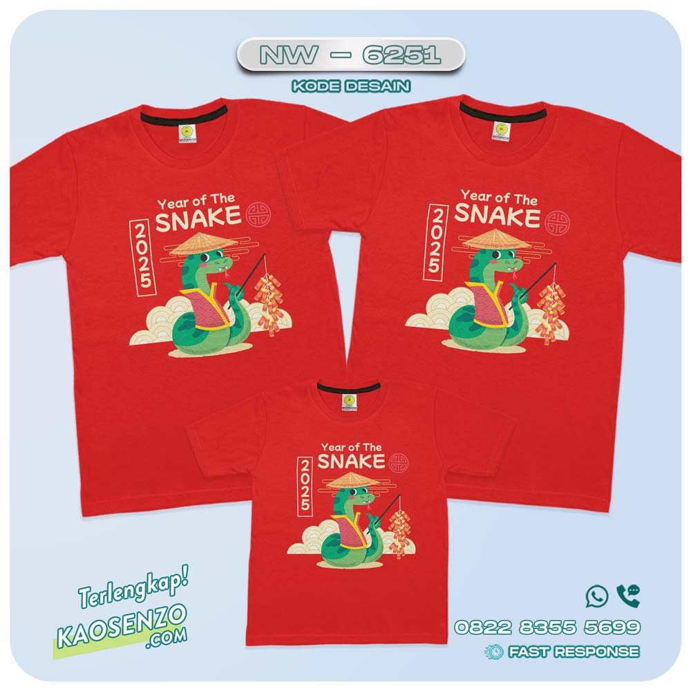 Baju Kaos Couple Keluarga Imlek | Kaos Family Custom Chinese New Year | Kaos Imlek - NW 6251