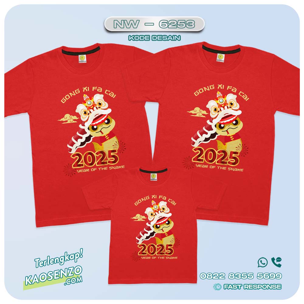 Baju Kaos Couple Keluarga Imlek | Kaos Family Custom Chinese New Year | Kaos Imlek - NW 6253