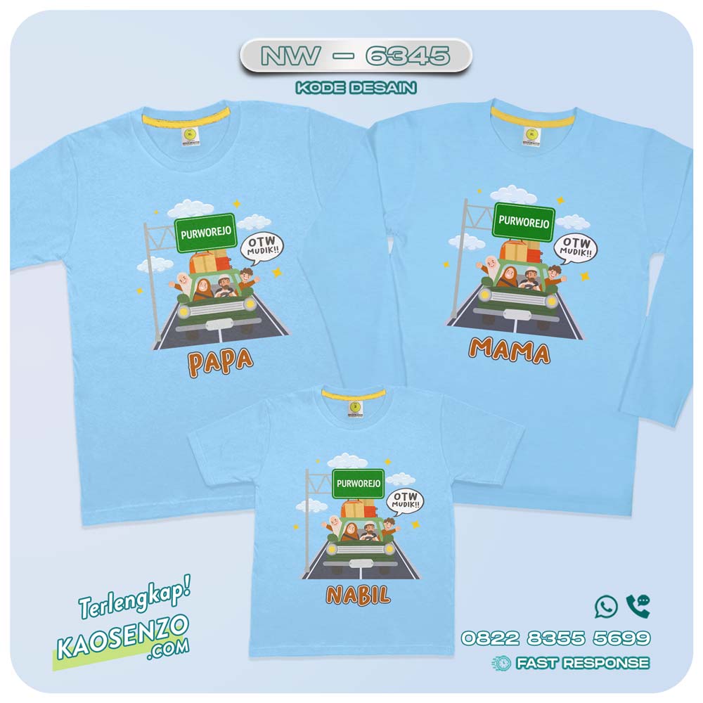 Kaos Couple Keluarga | Kaos Couple Lebaran | Kaos Keluarga Islami | Kaos Motif Mudik - NW 6445