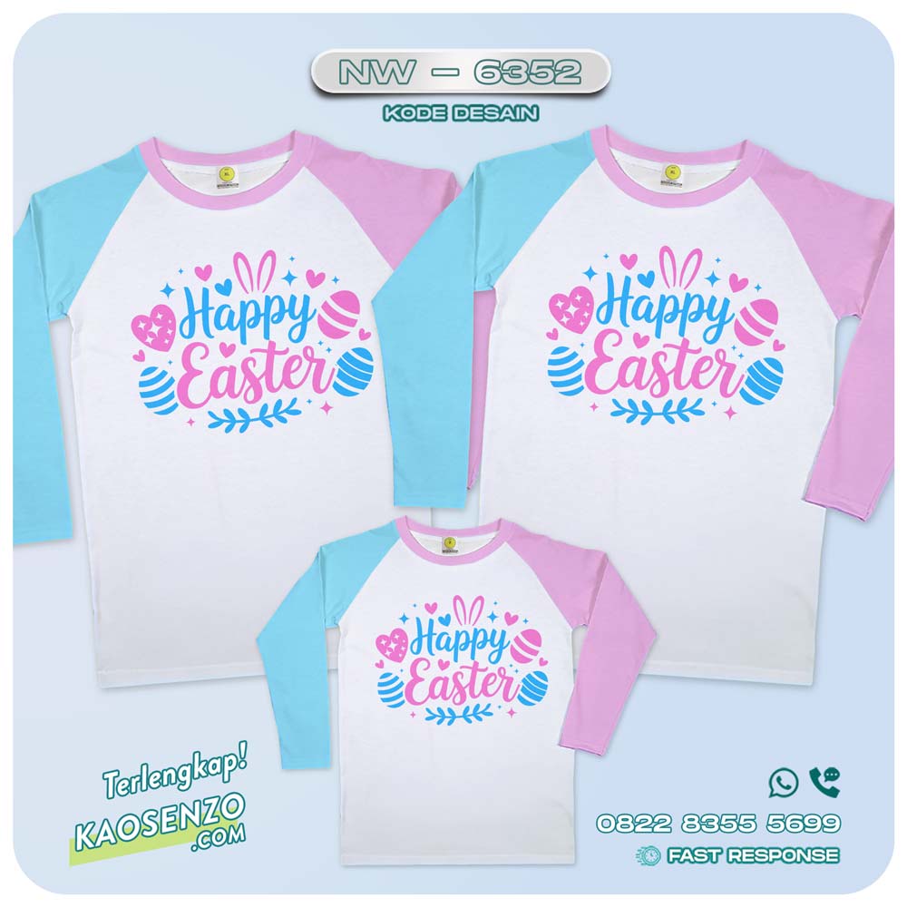 Baju Kaos Couple Keluarga Easter | Kaos Tema Paskah | Kaos Family Custom | Kaos Easter - NW 6152