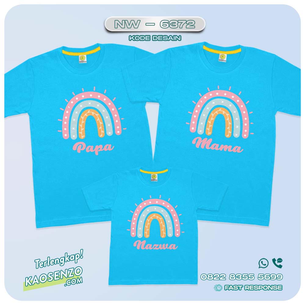 Baju Kaos Couple Keluarga Boho Rainbow | Kaos Family Custom Boho Rainbow | Kaos Boho Rainbow - NW 6372
