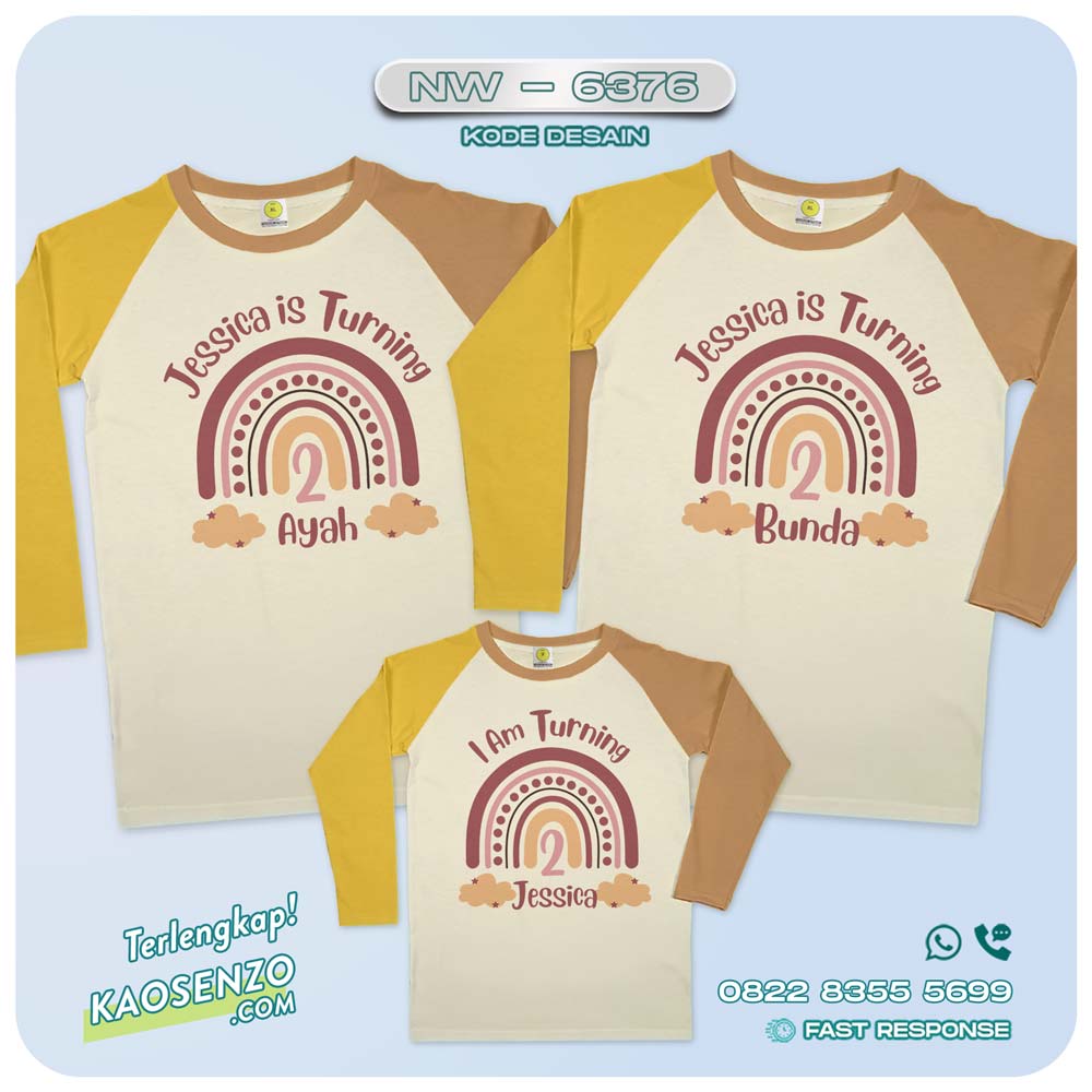 Baju Kaos Couple Keluarga Boho Rainbow| Kaos Ultah Anak Boho Rainbow| Kaos Boho Rainbow - NW 6376