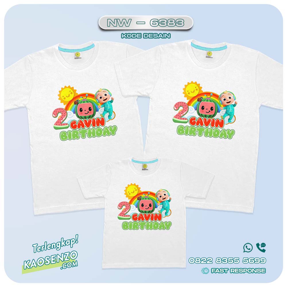 Baju Kaos Couple Keluarga Cocomelon | Kaos Ultah Anak | Kaos Cocomelon - NW 6383