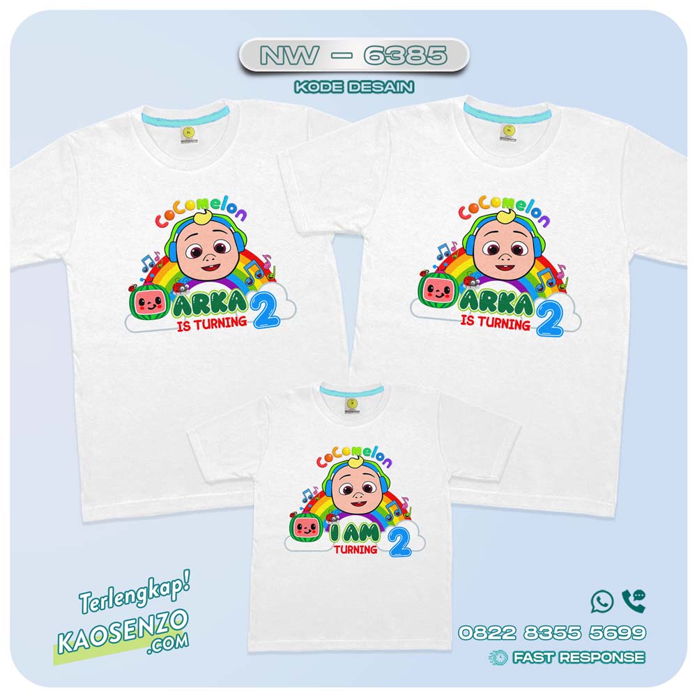 Baju Kaos Couple Keluarga Cocomelon | Kaos Ultah Anak | Kaos Cocomelon - NW 6385