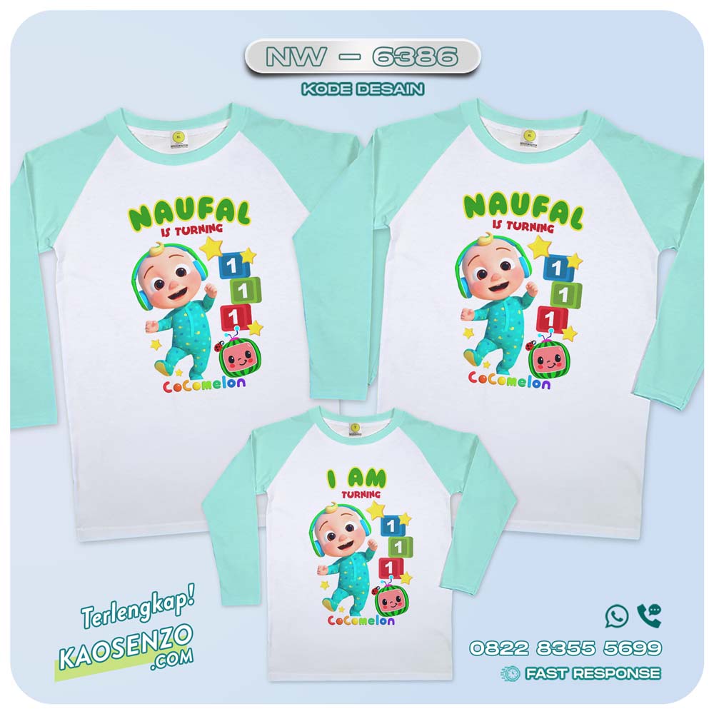 Baju Kaos Couple Keluarga Cocomelon | Kaos Ultah Anak | Kaos Cocomelon - NW 6386