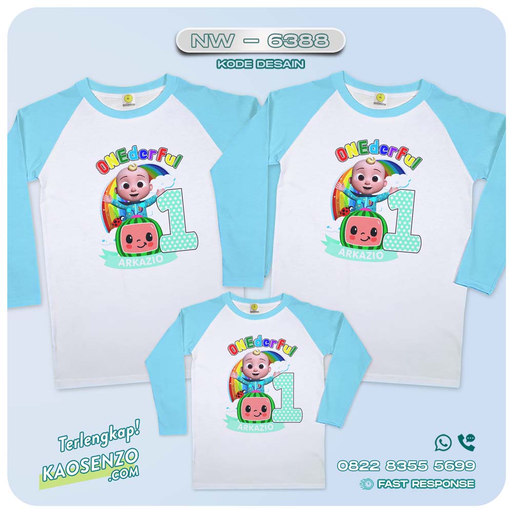 Baju Kaos Couple Keluarga Cocomelon | Kaos Ultah Anak | Kaos Cocomelon - NW 6388