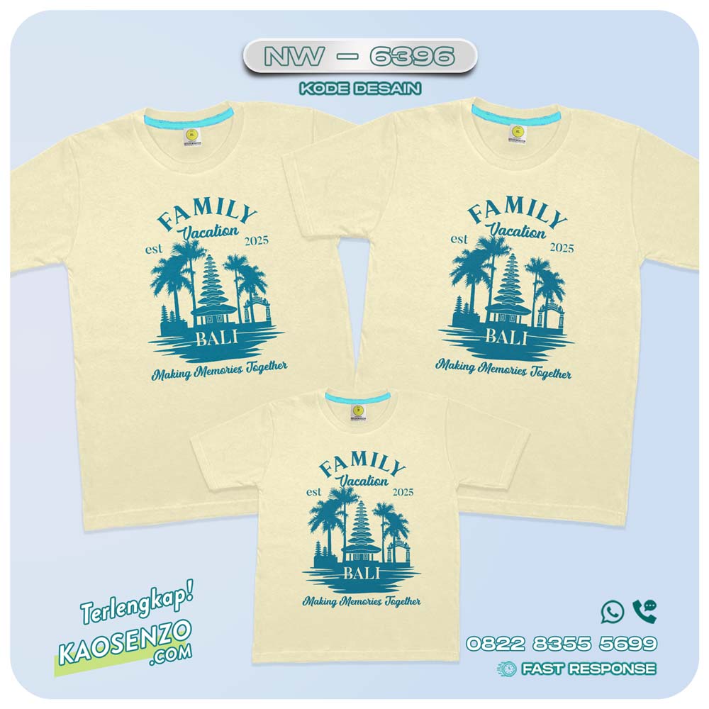 Baju Kaos Couple Keluarga Traveling | Kaos Couple Family Vacation | Kaos Liburan Keluarga | Kaos Liburan Bali - NW 6396