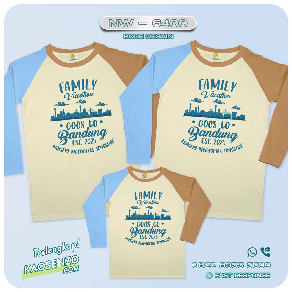 Kaos Couple Keluarga Traveling | Kaos Couple Family Vacation | Kaos Liburan Keluarga | Kaos Liburan Bandung - NW 6400