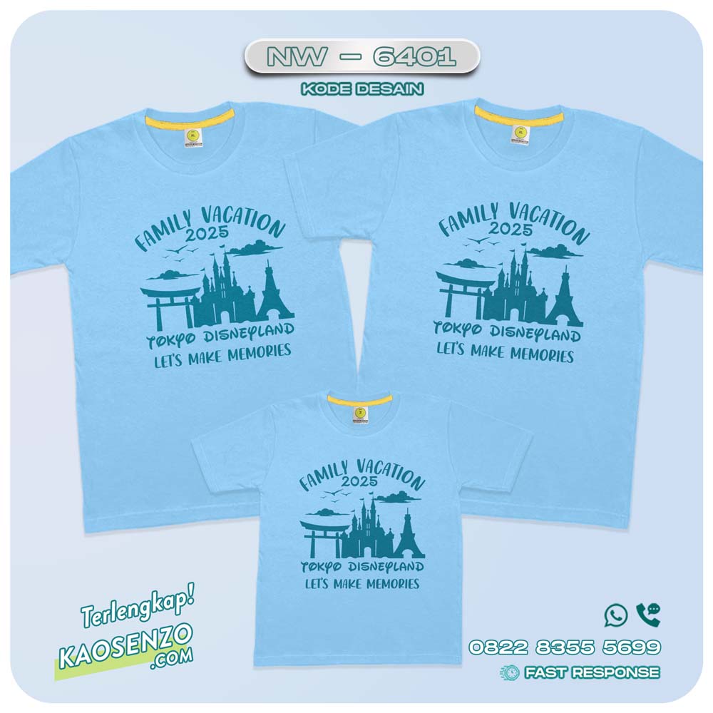 Baju Kaos Couple Keluarga Traveling | Kaos Couple Family Vacation | Kaos Liburan Keluarga | Kaos Liburan Disneyland - NW 6401