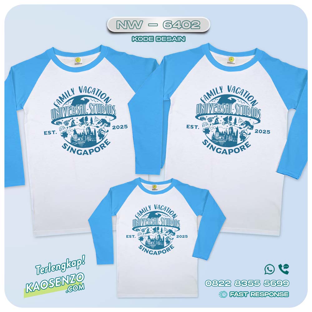 Baju Kaos Couple Keluarga Traveling | Kaos Couple Family Vacation | Kaos Liburan Keluarga | Kaos Liburan Universal Studios - NW 6402