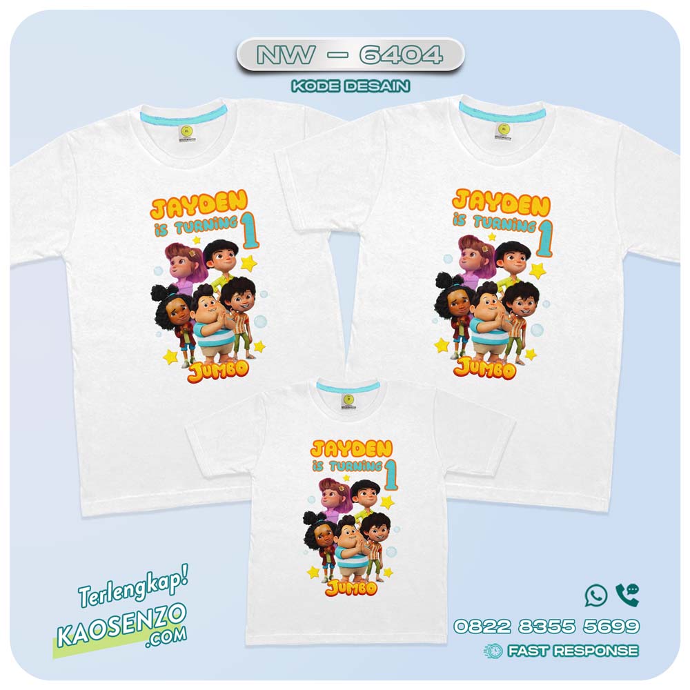 Baju Kaos Couple Keluarga Jumbo | Kaos Ultah Anak | Kaos Jumbo - NW 6404