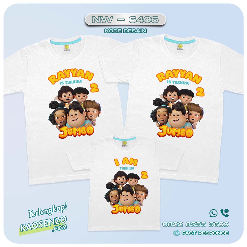 Baju Kaos Couple Keluarga Jumbo | Kaos Ultah Anak | Kaos Jumbo - NW 6406