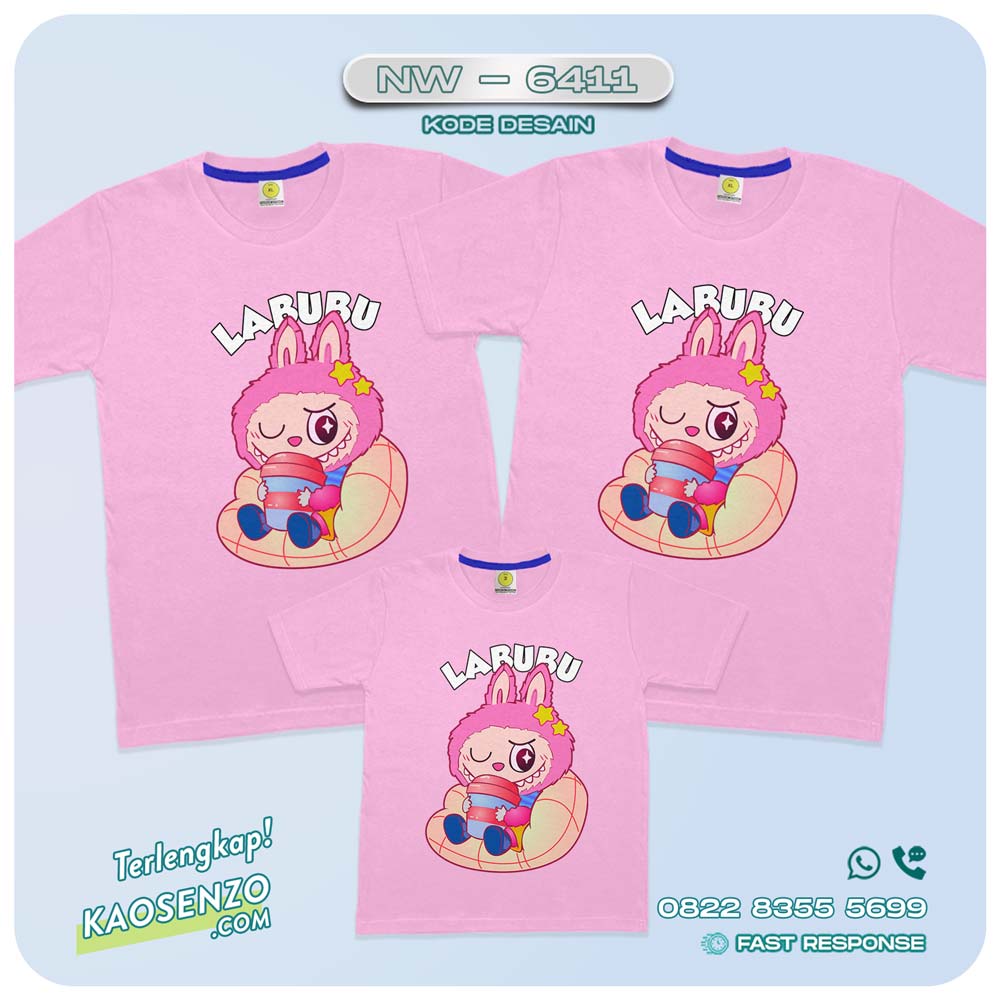 Kaos Couple Keluarga Labubu | Kaos Family Custom | Kaos Labubu - NW 6411