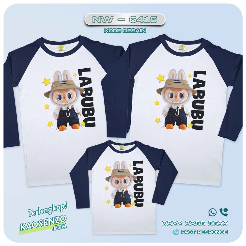 Baju Kaos Couple Keluarga Labubu | Kaos Ultah Anak | Kaos Labubu - NW 6415