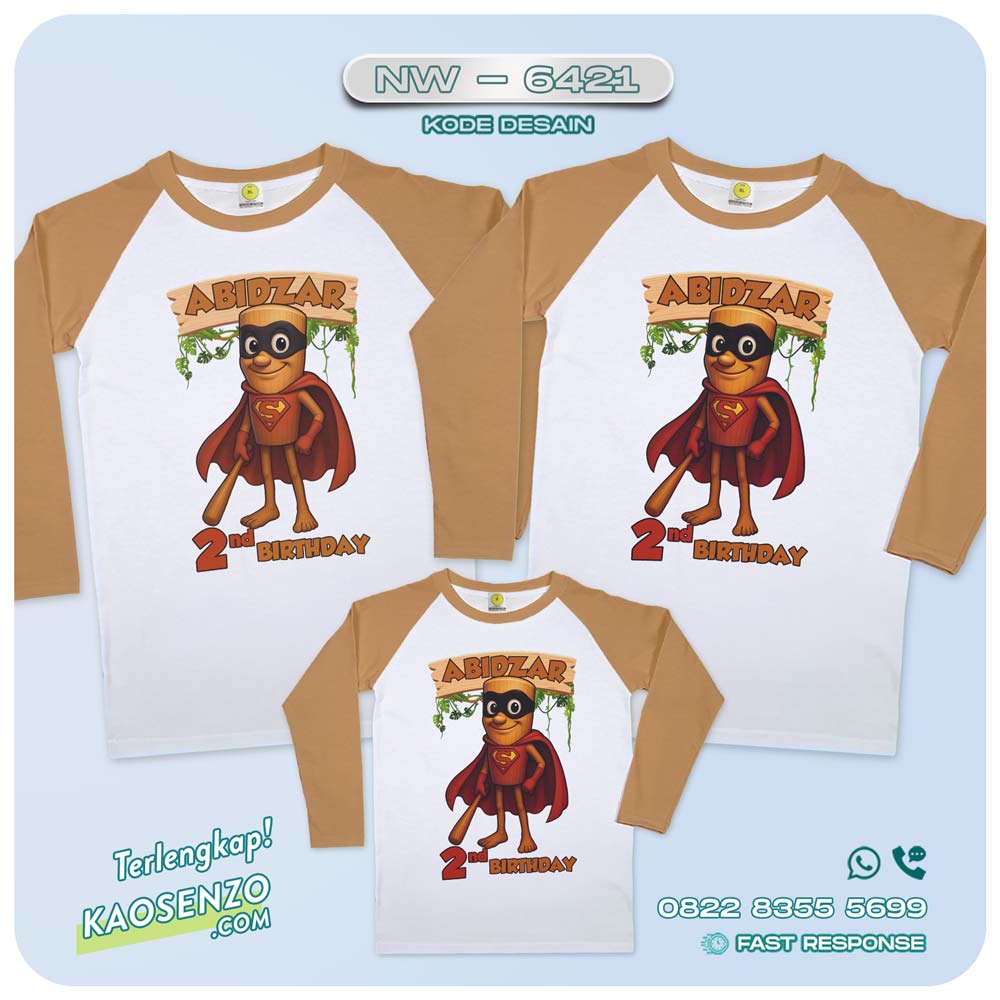 Baju Kaos Couple Keluarga Tung Tung Tung Sahur | Kaos Ultah Anak Anomali Brainroot | Kaos Tung Tung Tung Sahur - NW 6421
