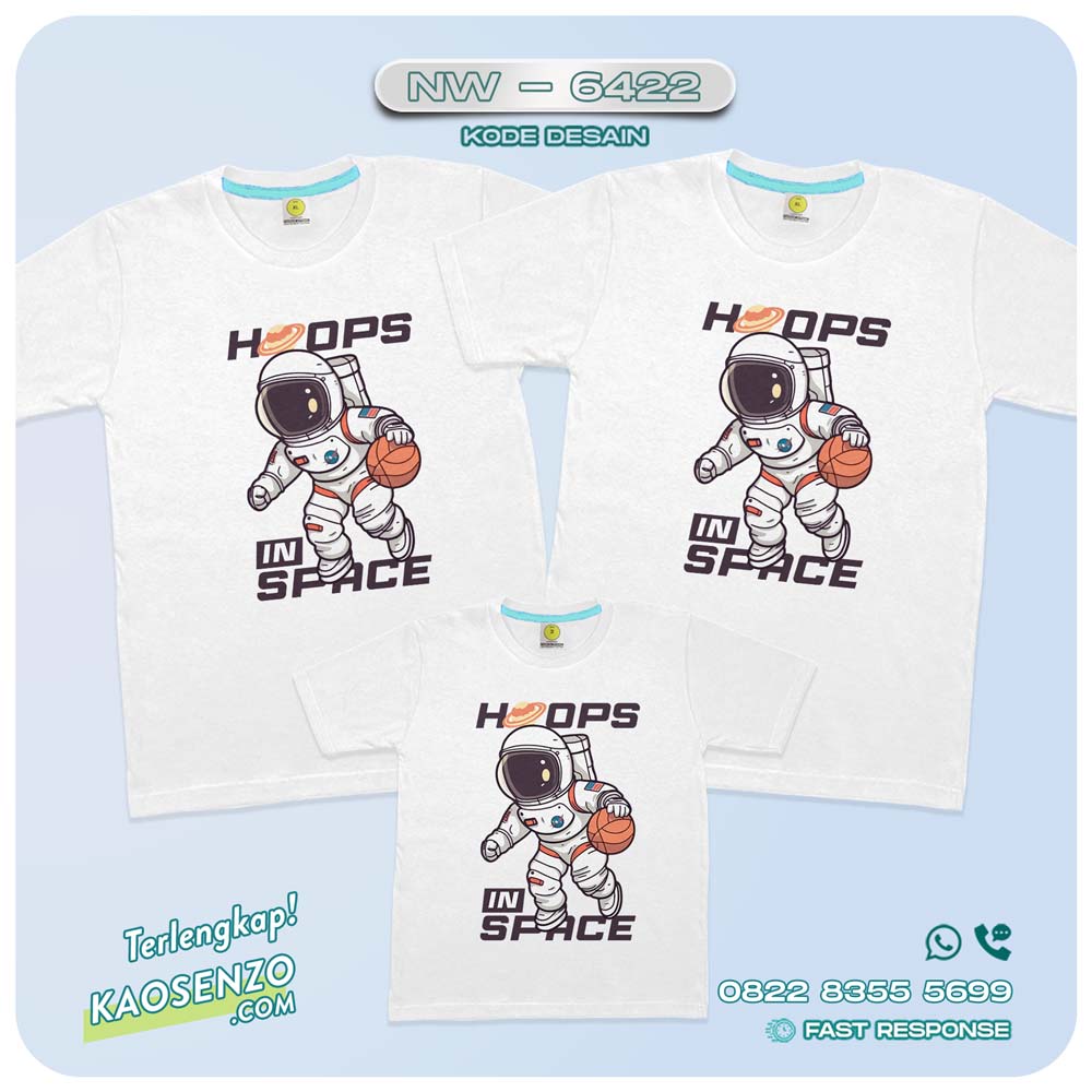 Baju Kaos Couple Keluarga Astronot | Kaos Family Custom | Kaos Astronot - NW 6422