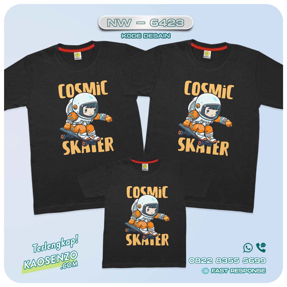Baju Kaos Couple Keluarga Astronot | Kaos Family Custom | Kaos Astronot - NW 6423