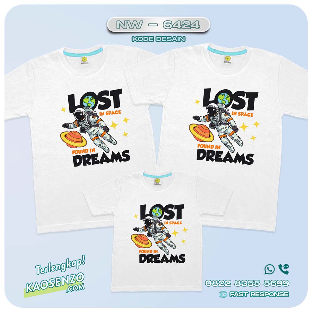 Baju Kaos Couple Keluarga Astronot | Kaos Family Custom | Kaos Astronot - NW 6424