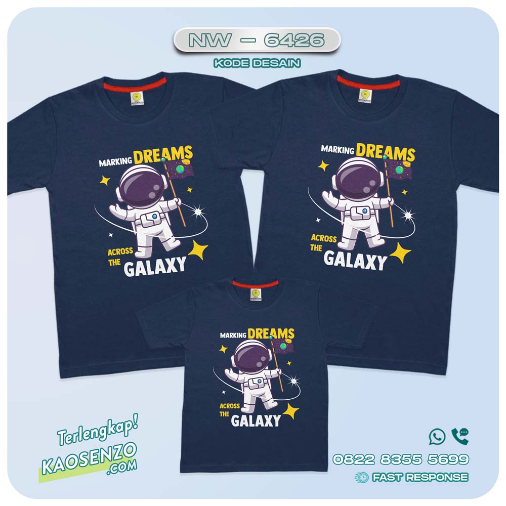 Baju Kaos Couple Keluarga Astronot | Kaos Family Custom | Kaos Astronot - NW 6426
