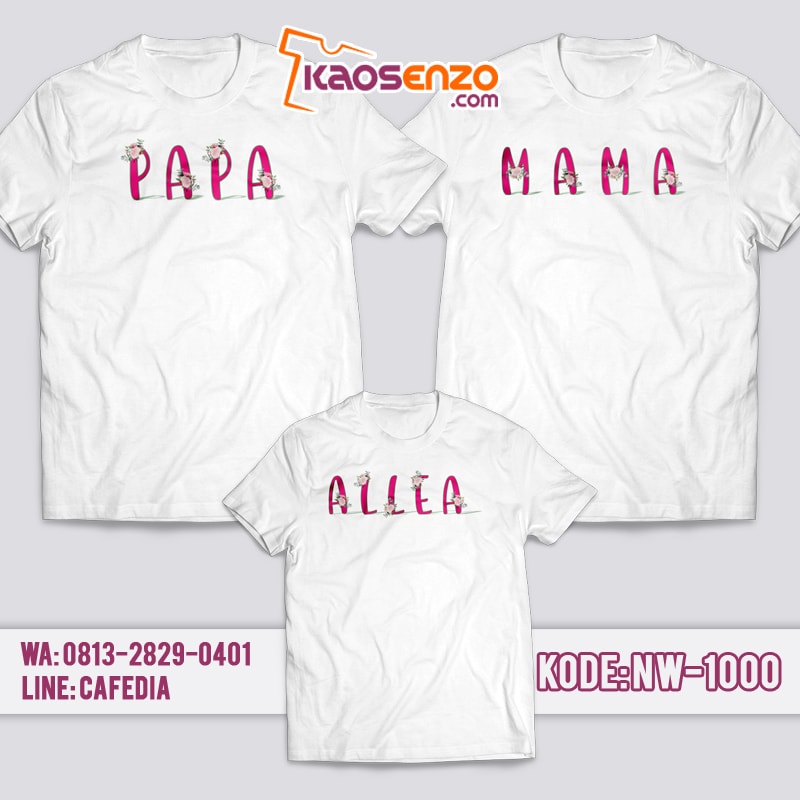 Baju Kaos Couple Keluarga | Kaos Family Custom | Kaos Bunga Flowers NW - 1000