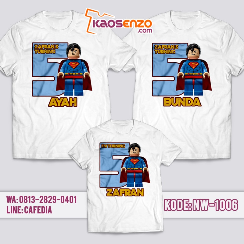 Baju Kaos Couple Keluarga | Kaos Ulang Tahun Anak Lego NW - 1006