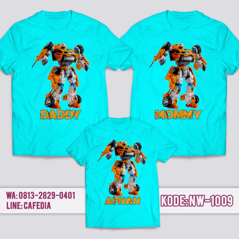 Baju Kaos Couple Keluarga | Kaos Family Custom | Kaos Tobot NW - 1009