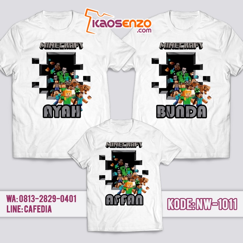 Baju Kaos Couple Keluarga | Kaos Family Custom | Kaos Minecraft NW - 1011