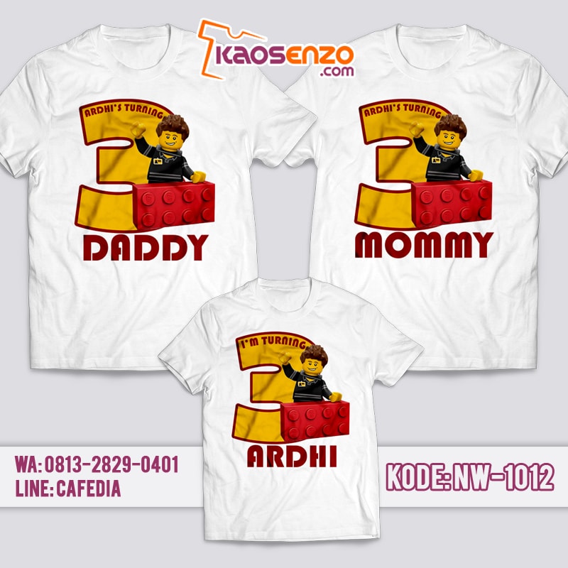 Baju Kaos Couple Keluarga | Kaos Ulang Tahun Anak | Kaos Lego NW - 1012