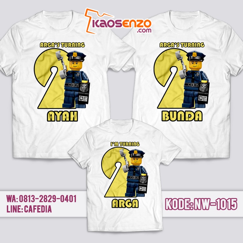 Baju Kaos Couple Keluarga | Kaos Ulang Tahun Anak | Kaos Lego NW - 1015