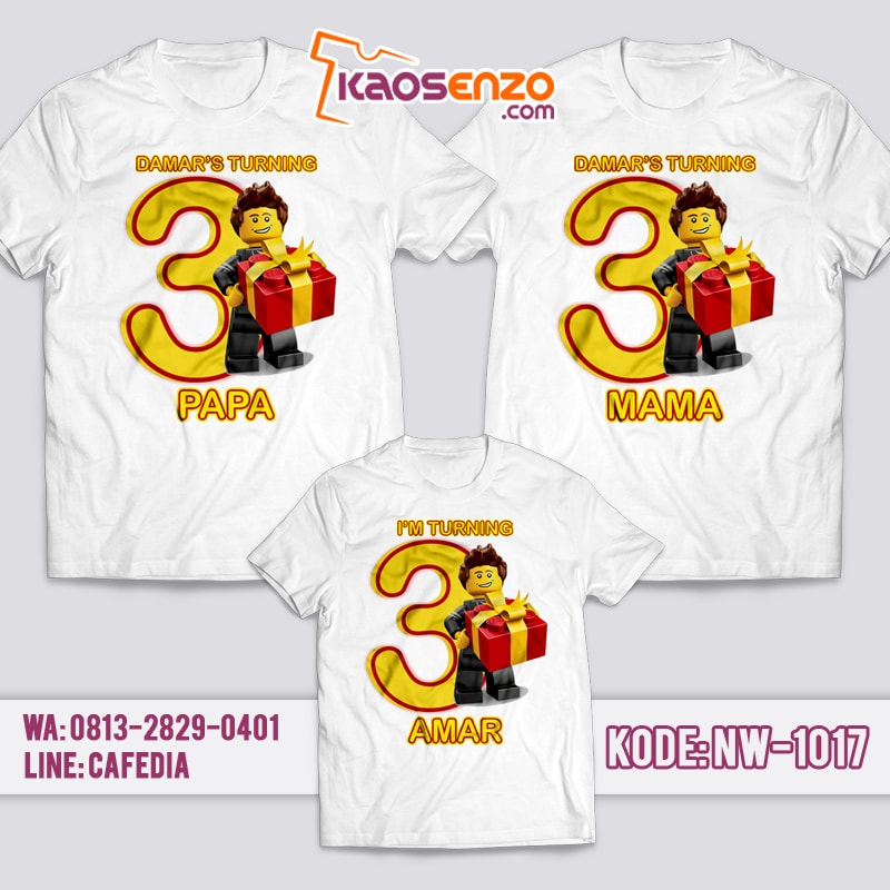 Baju Kaos Couple Keluarga | Kaos Ulang Tahun Anak | Kaos Lego NW - 1017