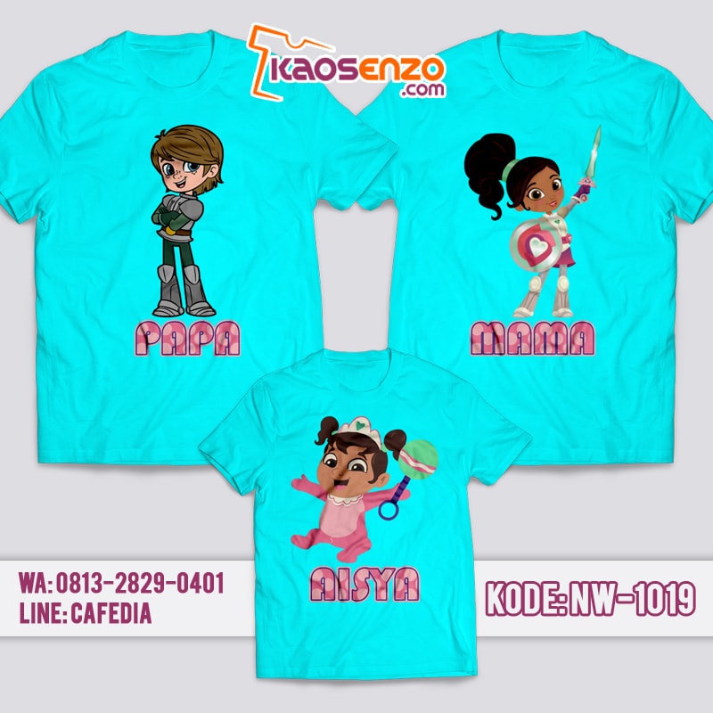 Baju Kaos Couple Keluarga | Kaos Family Custom | Kaos Nella The Princess Knight NW - 1019