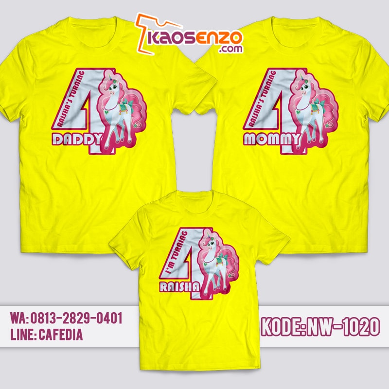 Baju Kaos Couple Keluarga | Kaos Ulang Tahun Anak | Kaos Nella The Princess Knight NW - 1020