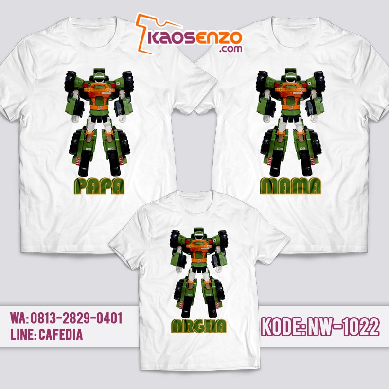 Baju Kaos Couple Keluarga | Kaos Family Custom | Kaos Tobot NW - 1022