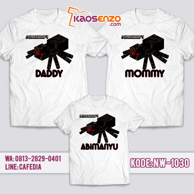 Baju Kaos Couple Keluarga | Kaos Family Custom | Kaos Minecraft NW - 1030